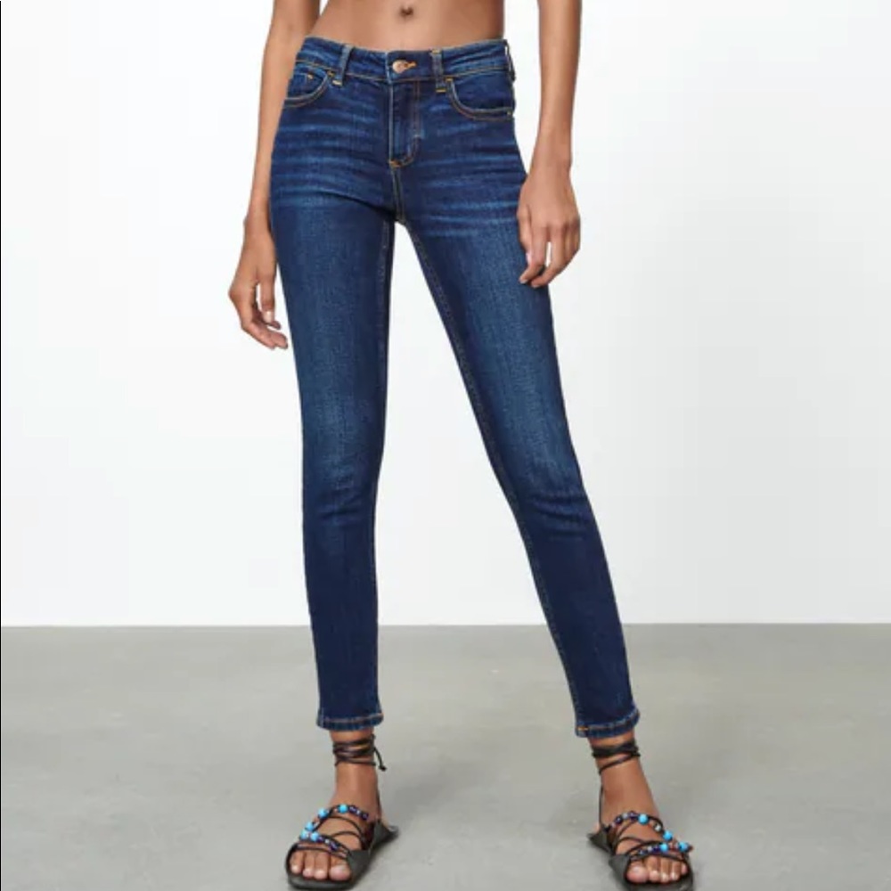 BOGO free! Zara blue skinny ankle crop jeans